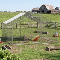 Enclos pour poulets résistant aux intempéries, en acier thermolaqué, simple et spacieux, pour 15 à 20 poulets