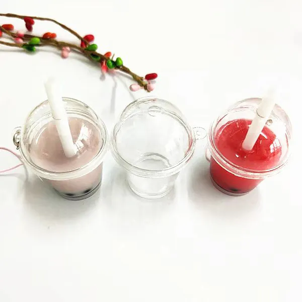 Fabrikant Groothandel Gesimuleerde Minimuth Cup Plastic Clear Pudding Roomijsijscoupe Spelen DIY Sneeuwbol Cup Sleutelhanger