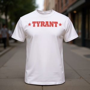 Camiseta Tyrant Blanca de Algodón con Cuello Redondo Unisex Promocional - Product Image 3