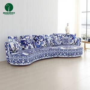 चांदनी पार्क में आराम करते हैं, ग्रीनट्री राउंड इतालवी लक्जरी तटस्थ आधुनिक प्रेम सीट सोफे हरे फूल विला होटल - Product Image 4