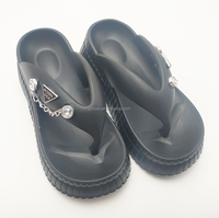Belle conception plate-forme épaisse haute-élastique EVA OEM personnalisé femmes Ladys tongs avec des chaussures charme plage sandale pantoufles chaussures