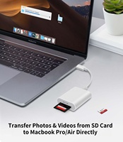 Lector de Tarjetas SD Tipo-C y Adaptador para iPhone, iPad, Mac, Laptop - Compatible con Tarjetas SD y TF, Admite Teléfonos, Laptops y Más Dispositivos