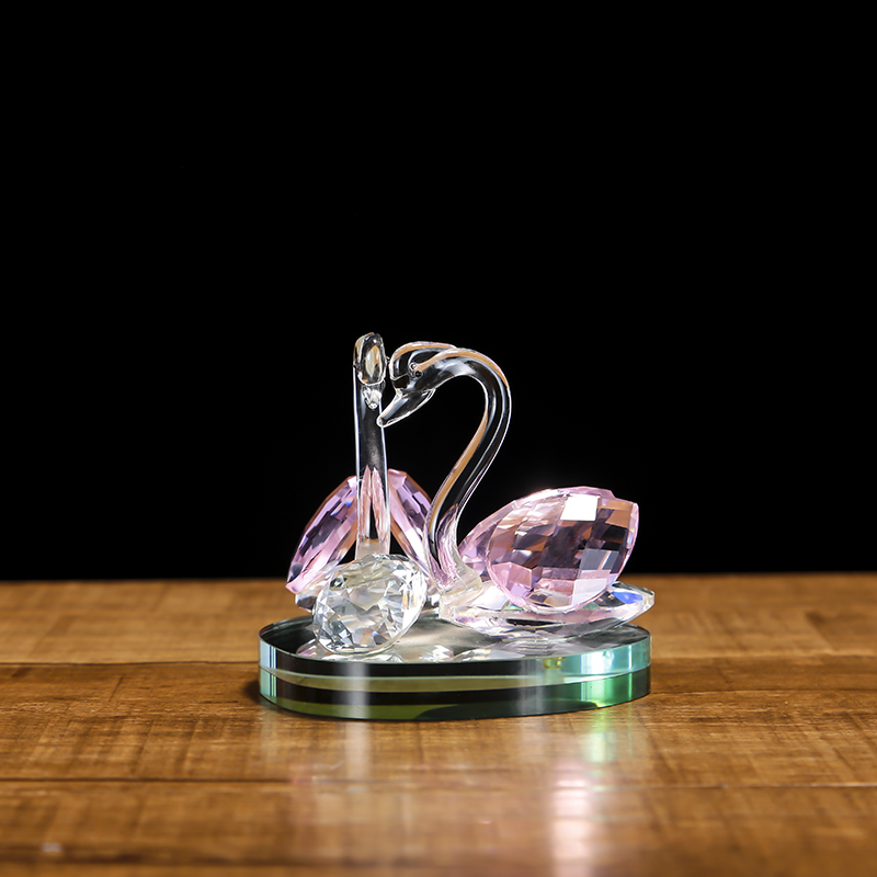 Бесплатная доставка, прозрачное заполнение, фэн-шуй, ремесла, Хрустальный Лебедь, сувенир, статуэтка, свадебное украшение