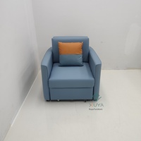 Leder-Einzelsitzer-Freizeitsofa mit Stauraum, faltbar, umwandelbar zum Bett, geeignet für Balkon, Arbeitszimmer, Liegestuhl, Mittagsschlaf, modern, schlicht