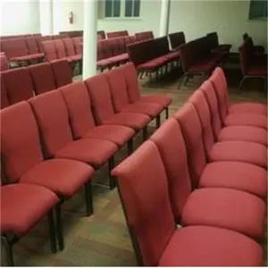 Fashionable Iron Interlocking Writing Pad Pulpito Church Chair For Altar Conference Theater Auditorium