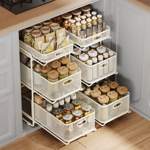 Organizzatore Estraibile per Armadio con Logo Personalizzato, Cassetto Scorrevole <span class=keywords><strong>Sottolavello</strong></span> in Acciaio al Carbonio Resistente, Scaffale Portaoggetti da <span class=keywords><strong>Cucina</strong></span> OEM - Product Image 5