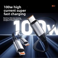 Kabel Pengisian Cepat & Transfer Data 100W yang Dapat Ditarik USB-A untuk Konektor Tipe-C dengan Pelindung Anyaman dan Selubung PVC untuk Ponsel dan PC.