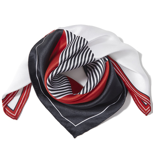 Sciarpa in <span class=keywords><strong>Seta</strong></span> con Motivo Geometrico <span class=keywords><strong>Nero</strong></span> Rosso Bianco, Collezione Classica <span class=keywords><strong>di</strong></span> Sciarpe, Diverse Texture <span class=keywords><strong>di</strong></span> <span class=keywords><strong>Seta</strong></span> Disponibili - Product Image 5