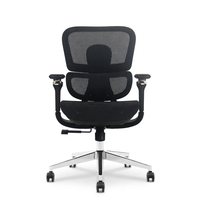Chaise de bureau ergonomique en maille pivotante avec accoudoirs réglables et dossier inclinable pour le bureau à domicile