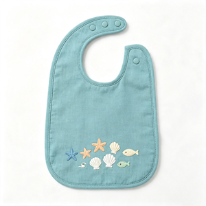 Bavoir bébé brodé motif dessin animé mignon en coton doux, réglable avec boutons-pression, pour nouveau-né, unisexe, pour l'alimentation <span class=keywords><strong>des</strong></span> nourrissons - Product Image 4