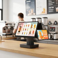 POS-терминал COMPAX для розничной торговли, моноблок, 15.6+10.1 дюйма, с двумя сенсорными экранами, Android, алюминиевый корпус, RK3568, 4G+32G, двухдиапазонный Wi-Fi, BT5.0