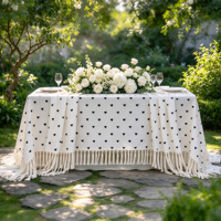 Nappe en coton et lin à imprimé cœurs romantiques, couverture de table multicolore pour mariage en plein air, décoration de table de restaurant