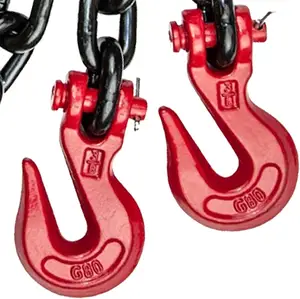 Safety Chain with Clevis Grab Hooks - Grade 80-38 Inch x 10 Foot - 7,100 Pound Safe Working Load