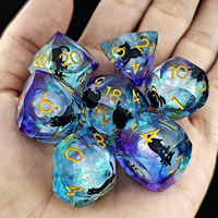 Lot de 7 dés en résine multi-faces, personnalisables avec votre marque, idéaux pour les jeux de rôle de table DND