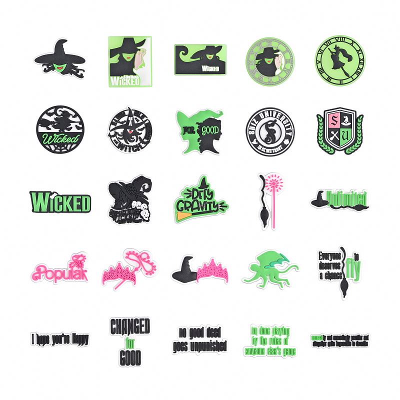 Wholesale Cartoon Movie Character WICKED Shoe Charms Custom Soft Pvc Charms for Shoes Decoration Kids Gifts