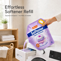 Pochettes Doypack personnalisées imprimées 500ml 1L 2L avec poignée et bec verseur pour lessive liquide, emballage de recharge pour adoucissant textile