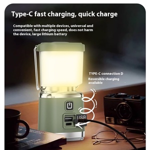 New Outdoor Satchel <b>Camping</b> Style <b>LED</b> Atmosphere Lamp with Type-C Rechargeable Long-Life Tent Lighting Stepless Dimming - Product Image 4