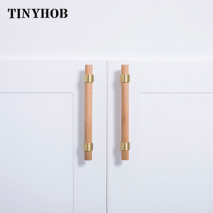 Walnut Elm <strong>T</strong> <strong>Bar</strong> Knob Furniture Cabinet Wardrobe <strong>Door</strong> <strong>Handle</strong> and Knob C-2037 Arrival Brass New Modern Brass+walnut - Product Image 5