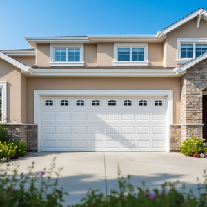 PU Foam Insulated Residential Automatic Sandwich Garage Door with Windows Outdoor Entry Finished Surface Fire Prevention - Product Image 1