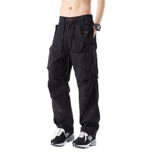Pantaloni <span class=keywords><strong>Cargo</strong></span> da uomo alla moda medio affusolati in tela per arrampicata da esterno piatte e resistenti all'usura drappeggio stile paracadutista Casual - Product Image 5