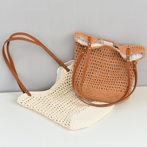 Bolso Tote Tejido para Mujer, Bolso de Hombro de Gran Capacidad para Verano, Estilo Minimalista, Bolso de Compras para Uso Diario - Product Image 4