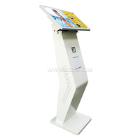 Kiosque en libre-service de 21,5 pouces, machine de gestion de file d'attente pour banque, école, restaurant, menu, hôtel, avec imprimante thermique et scanner de code QR