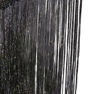 Luxuriöser silberner Quasten-Folienfransen-Vorhang 1x2M, verschlüsselter Metallic-Streamer für Hochzeitsfeier-Hintergrund & Deckendekoration - Product Image 5