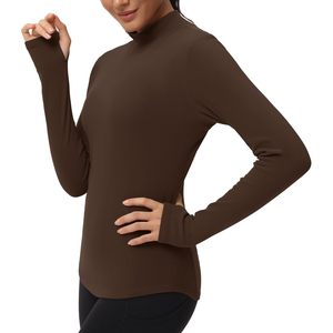 FOXA Fleece Mock Turtleneck Pullover Long Sleeve Base Layer Women's Workout <b>Top</b> Moisture Wicking - Product Image 4