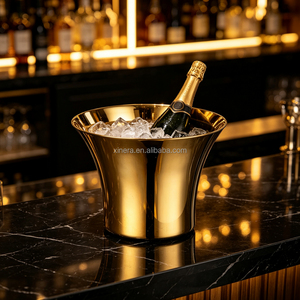 Seau à glace pour champagne en acier inoxydable doré de grande capacité pour bar et club - Product Image 2