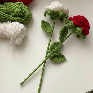 Flores de Rosa Tejidas a Crochet Hechas a Mano, Rosadas, Rojas y Blancas, Decoración de Flores Artificiales, Estilo Clásico para el Día de San Valentín, Flor de Rosa de Tela - Product Image 5
