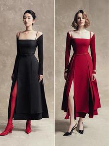 OUDINA gaun bahu terbuka belah tidak beraturan lengan panjang kustom baru gaun elegan pakaian <span class=keywords><strong>Prom</strong></span> wanita - Product Image 6