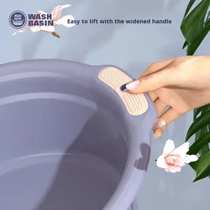 Bassin de lavage rond <span class=keywords><strong>en</strong></span> <span class=keywords><strong>plastique</strong></span> épaissi pour vêtements, grande capacité, usage domestique, pour étudiants <span class=keywords><strong>en</strong></span> résidence, bébés, nourrissons, lavage de légumes - Product Image 5