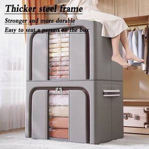 Boîte de rangement pliable en tissu avec cadre en acier pour vêtements, paniers, sacs de rangement pour literie - Product Image 3