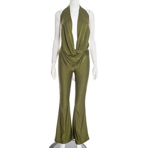Nuevo Mono Sexy Elástico de Primavera Verano con Escote Profundo en V, Espalda Descubierta, Mono de Una Pieza con Piernas Acampanadas para Mujer - Product Image 6