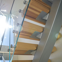 EKOO Support de fixation moderne en acier inoxydable SS 316/304 pour système de rampe d'escalier en verre sans cadre, résistant à la rouille pour appartement