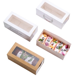 Hộp Bao Bì Bánh Mousse Nướng Bánh Quy Bánh <span class=keywords><strong>Macaron</strong></span> Trượt Thanh Lịch Logo Tùy Chỉnh Nghĩa Ô Trung Quốc Có Cửa Sổ Trong Suốt - Product Image 1