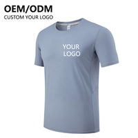 Kaos Polos Polyester Cepat Kering Custom DTG dengan Sablon Sublimasi Logo untuk Pria