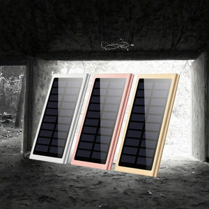 Banco de Energía Solar Portátil Ultra Delgado de 20000mAh con Cargadores LED USB Dobles, Entrada Micro USB y Salida de 10W para Uso en Exteriores - Product Image 2