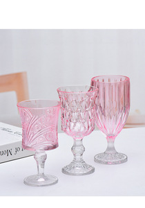 Gobelet à vin <span class=keywords><strong>transparent</strong></span> classique de luxe sans plomb, grande capacité 195-360 ml, motifs variés, verres roses durables pour mariages - Product Image 6