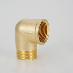 Adaptateur de tuyau PEX PAP en cuivre <span class=keywords><strong>multicouche</strong></span> basse pression coudé fileté à 90 degrés en laiton poli personnalisé pour la construction - Product Image 1