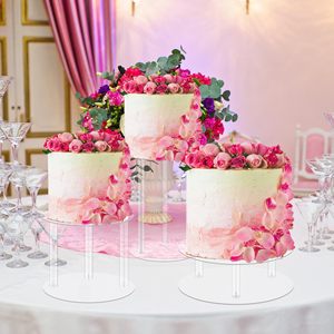 3 Tầng Lớn Acrylic kính vòng bánh cưới đứng, thực phẩm hiển thị đứng, cupcake đứng, món tráng miệng hiển thị (3 tầng với cơ sở <span class=keywords><strong>Tier</strong></span>) - Product Image 2