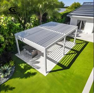 Pérgola Moderna de Aluminio para Exteriores con Persianas Eléctricas Impermeables, Gazebo Independiente para Jardín, Balcón y Terraza - Product Image 1