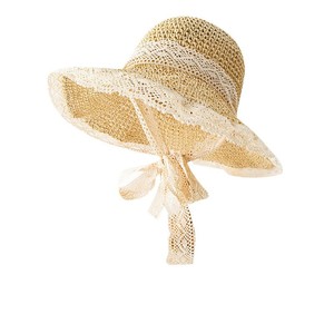 Lace Trimmed <b>Straw</b> <b>Hat</b> For Women Foldable Beach Style Sun Protection Fresh Sweet Fisherman <b>Hat</b> Solid Color - Product Image 4