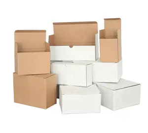 Petite boîte d'emballage vierge en papier ondulé blanc E pour petit cadeau boîte d'expédition de produit électronique