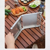 Table pliante en acier inoxydable pour camping en plein air, portable, multifonctionnelle, pour pique-nique, thé, barbecue, réchaud à gaz plat pliable