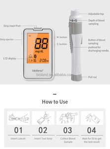 가정용 텔레 건강 혈당 모니터링 시스템 무선 Glucometer 키트 혈액 블루 치아 포도당 측정기 - Product Image 3