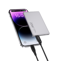 NOUVEAU – Banques d'alimentation sans fil magnétiques personnalisées avec logo, design fin et léger, 5000 mAh, charge rapide PD20W Type-C, mini powerbank – Vente en gros