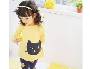 Ensemble de vêtements pour enfants, joli t-shirt à manches longues imprimé de dessins animés et pantalon assorti pour filles - Product Image 3