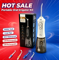 Hydropulseur portable Eisler F6 avec logo personnalisé, irrigateur buccal en gros avec 5 embouts, excellent cadeau pour la promotion de la santé dentaire