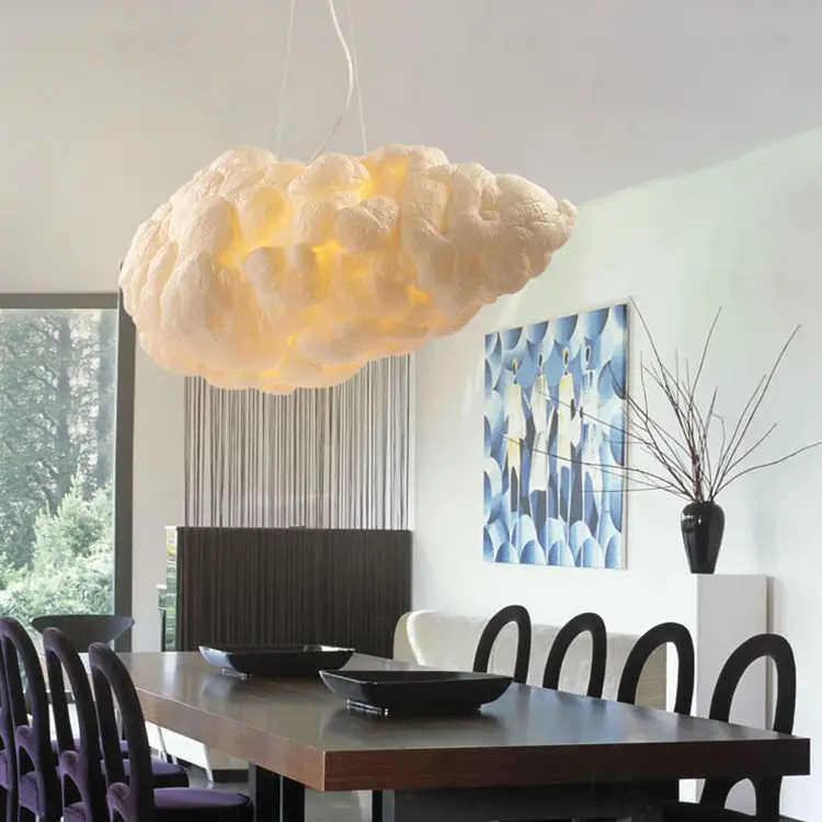 Современный Креативный Романтический подвесной светильник с белыми облаками, светодиодная лампа с эффектом молнии, белый мягкий подвесной светильник с плавающими хлопковыми облаками